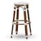 Baxton Studio Joelle Grey and White Bamboo Style Stackable Bistro Bar Stool 150-8982 - alternate 1